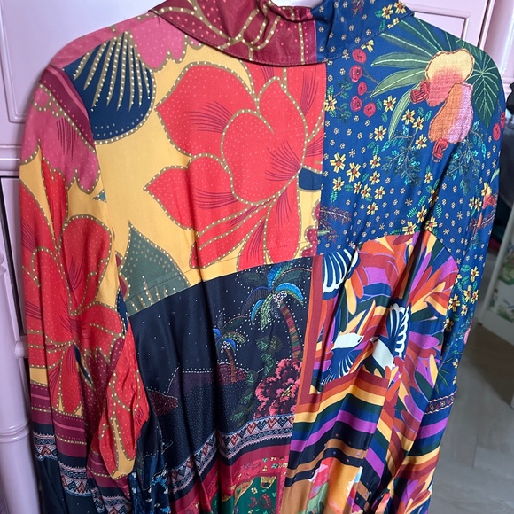 FARM Rio Mix Scarves Chemise Midi Dress NWT - Picture 11 of 14